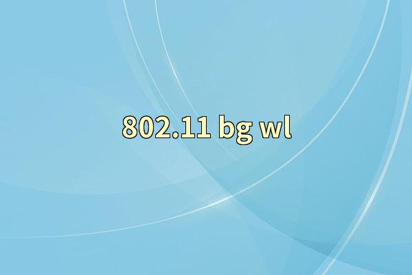 802.11 bg wl
